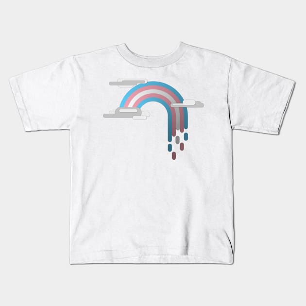 Transgender Pride Flag Minimalist Drip Rainbow Design Kids T-Shirt by LiveLoudGraphics